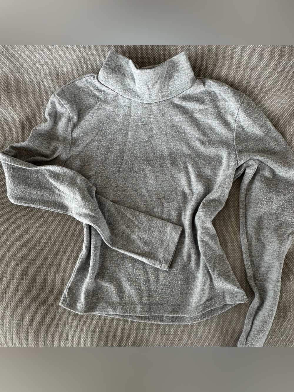 Zara Soft Knit Mock Neck Top | Heather Grey | Medium - Picture 1 of 6